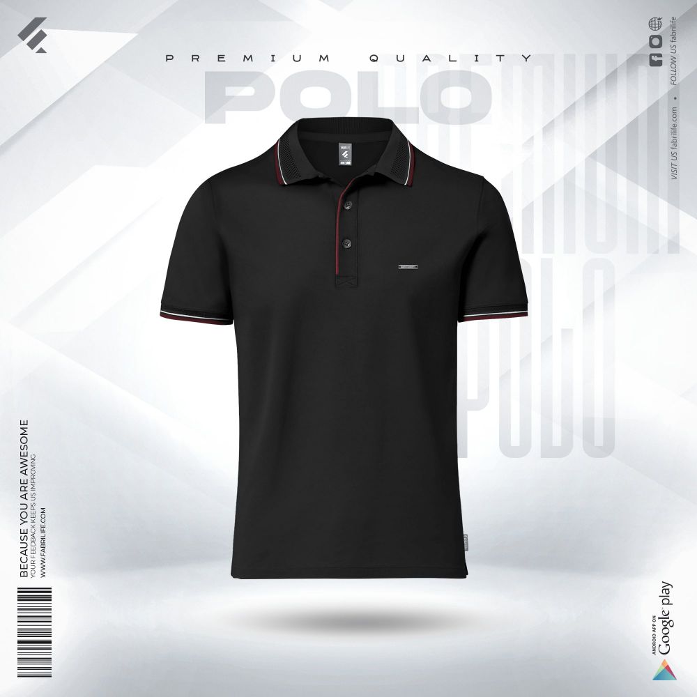 Premium Double PK Cotton Polo (Black Edition)