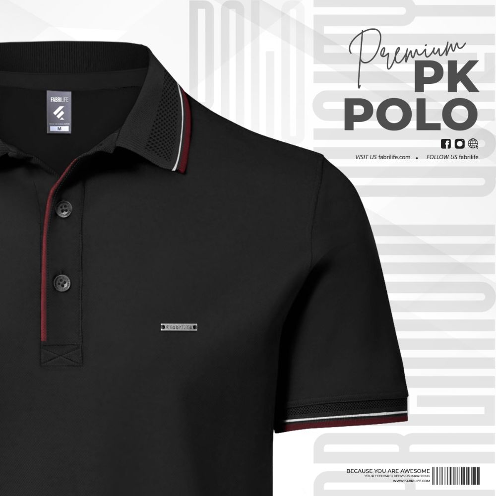 Premium Double PK Cotton Polo (Black Edition)